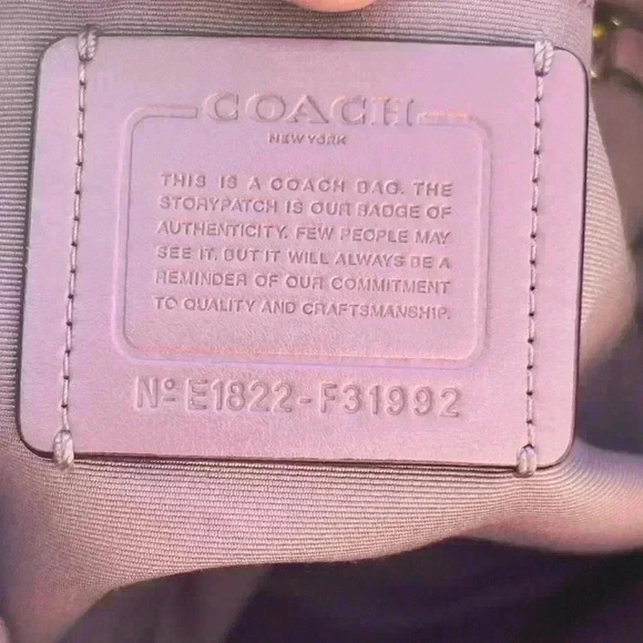 2018 Coach Lexi F31992 Spacious Shoulder Purse Pink/Lavender, Tan & Gray EUC - Picture 10 of 12